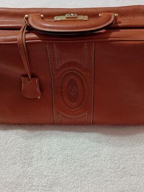 Vintage Never Used Pollini Leather Doctor's Bag With Lock & Key